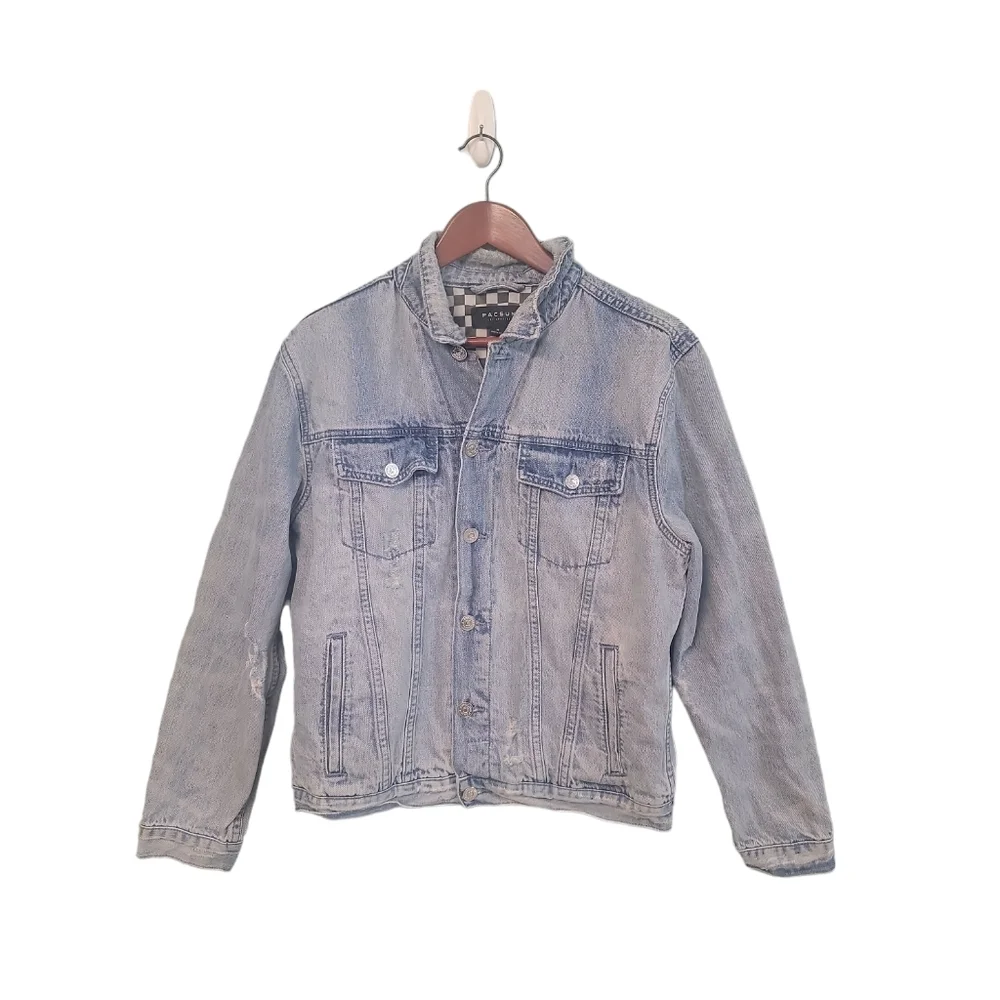 Pacsun Los Angeles Mens Denim Distressed Jean Jacket y2k‎ Size Medium